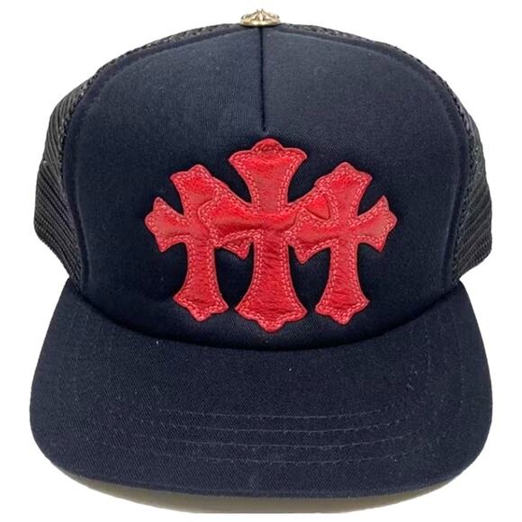 Chrome Hearts Cemetery Trucker Hat - Black & Red - Picture 1 of 5